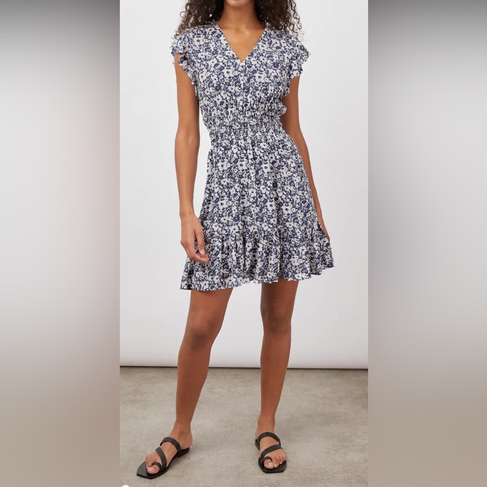 Rails • Tara Navy White Texture Floral Dress